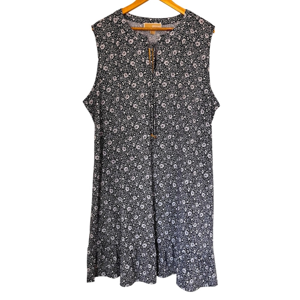 NWT🌺Michael Kors•Midnight Blue Floral Sleeveless Dress